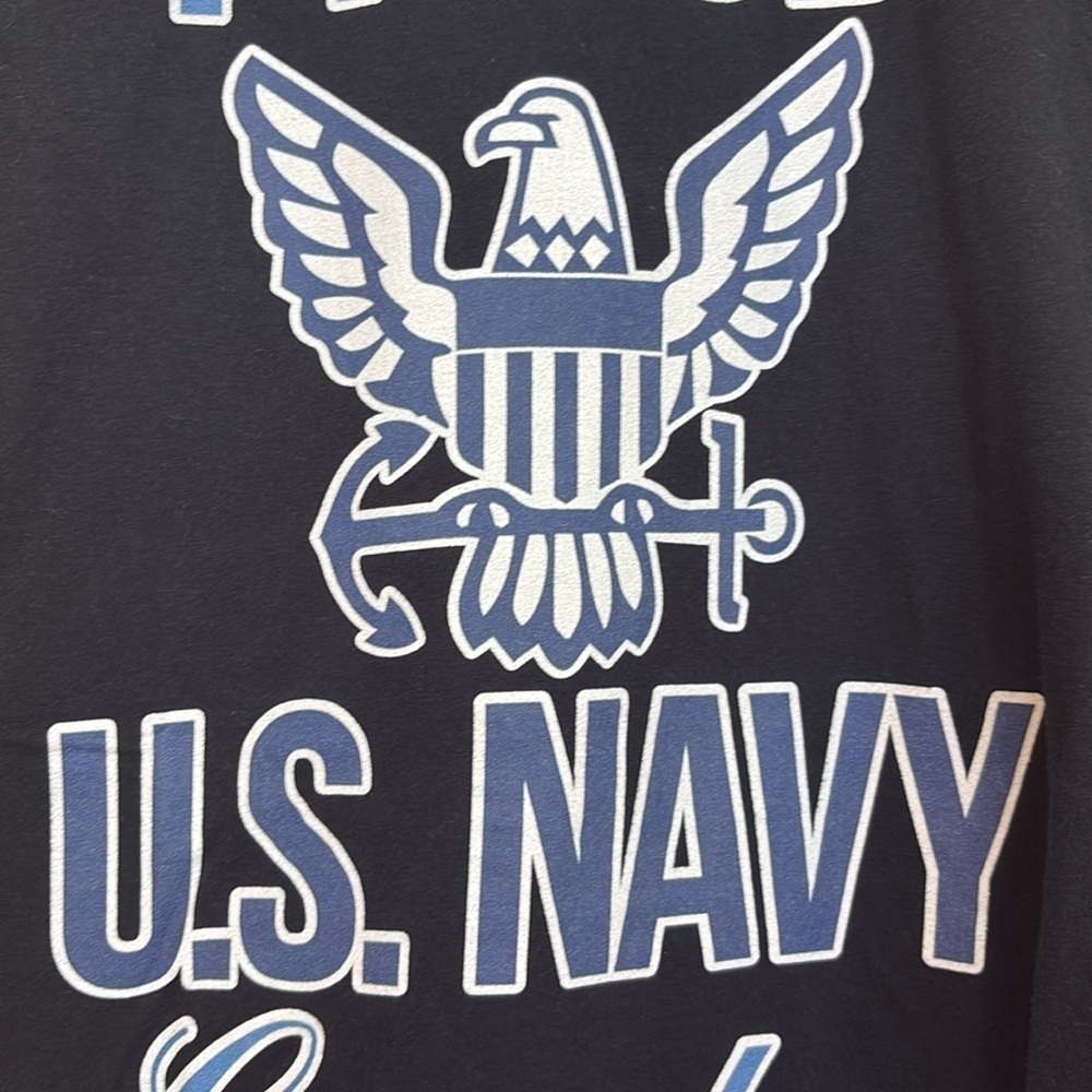 Anvil | Black Blue White “Proud US Navy Grandpa” Ring Spun Cotton SS T-Shirt XL - Picture 7 of 9